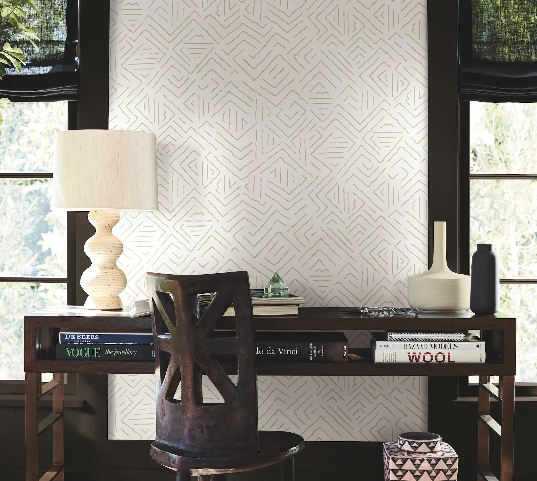 York Designer Series Sirih Beige Wallpaper - SKU AB3085