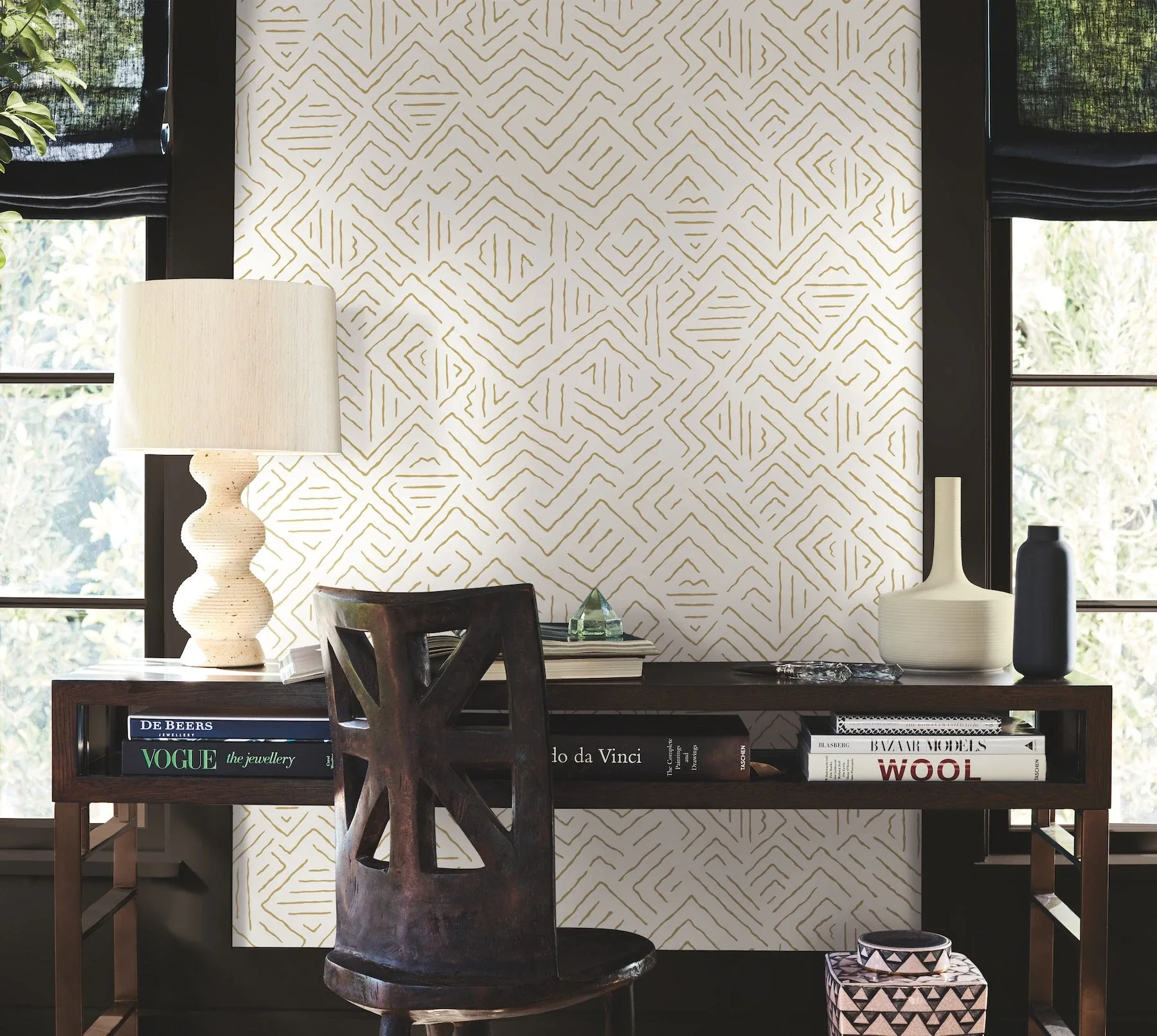 York Designer Series Sirih Ochre Wallpaper - SKU AB3084