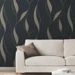 York Designer Series Society Hill Black Abstract Leaf Wallpaper - SKU VR1549