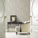 York Designer Series Society Hill Dove Abstract Leaf Wallpaper - SKU VR1550