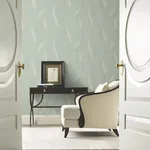 York Designer Series Society Hill Mint Abstract Leaf Wallpaper - SKU VR1547