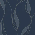 York Designer Series Society Hill Navy Abstract Leaf Wallpaper - SKU VR1548