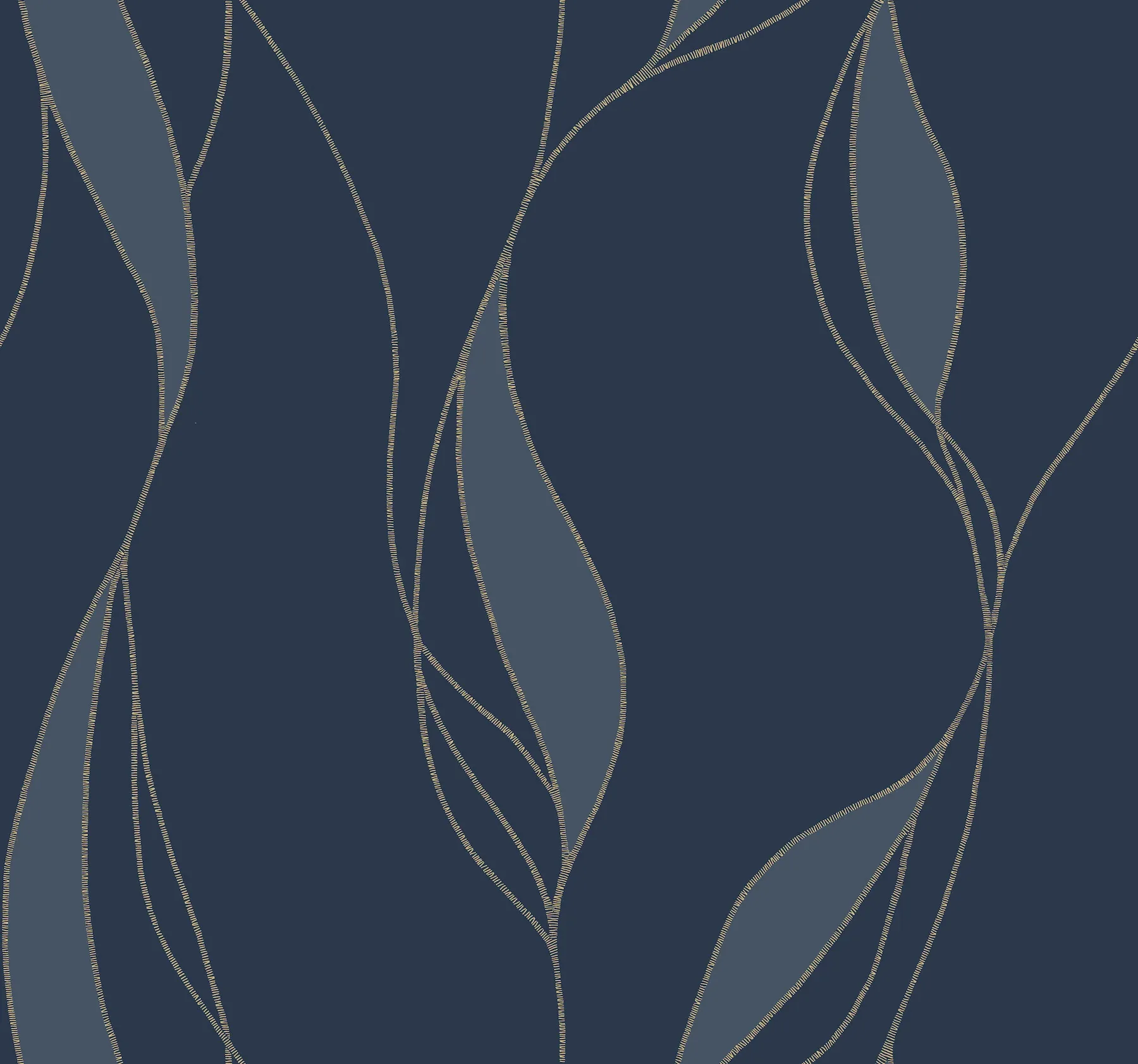 VR1548 | Society Hill Navy Abstract Leaf Wallpaper
