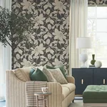 York Designer Series Solange Black Botanical Wallpaper | Wallpaper Twins York Designer Series Solange Black Botanical Wallpaper - SKU LL3213