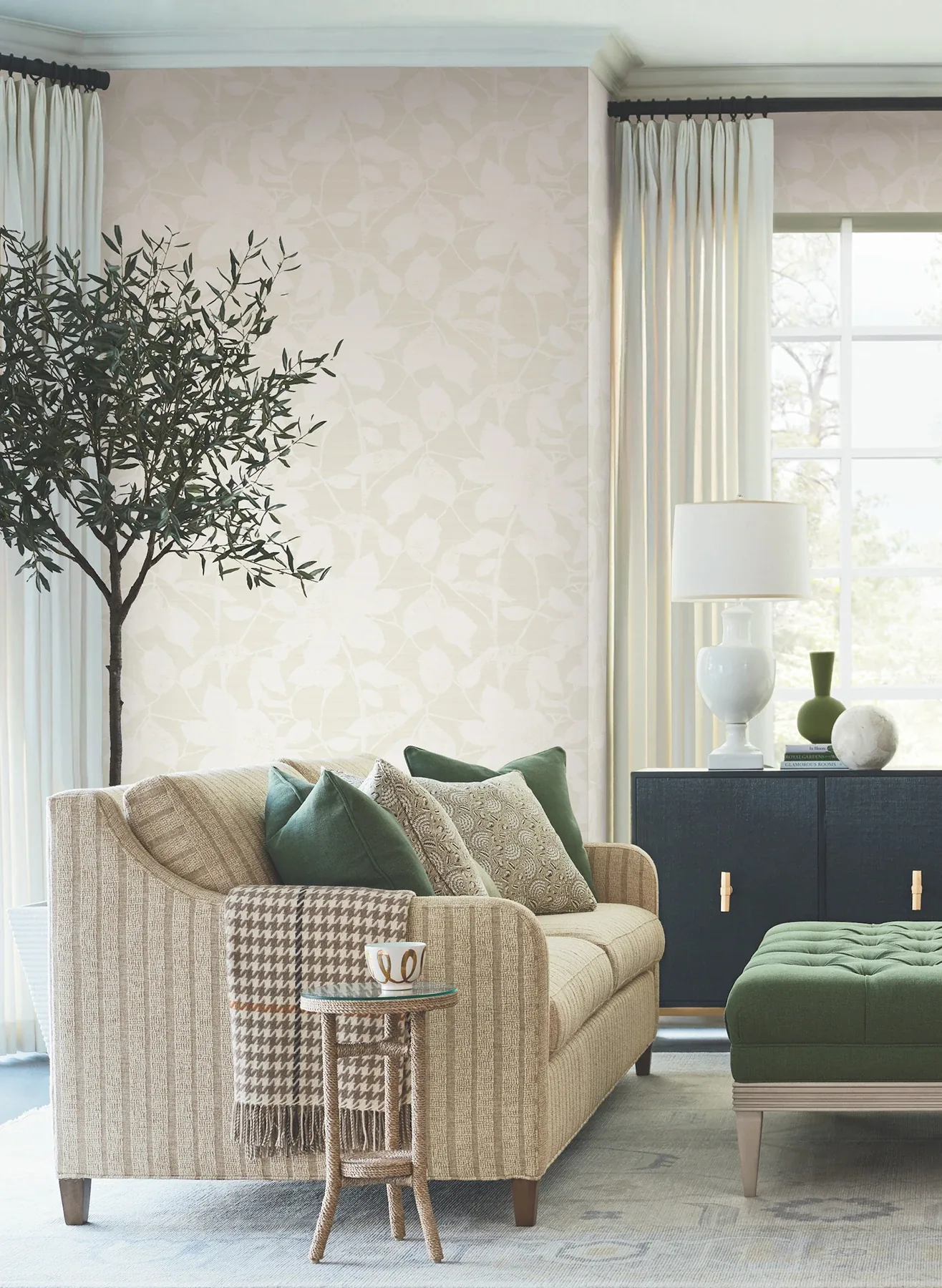 York Designer Series Solange Dove Botanical Wallpaper - SKU LL3212