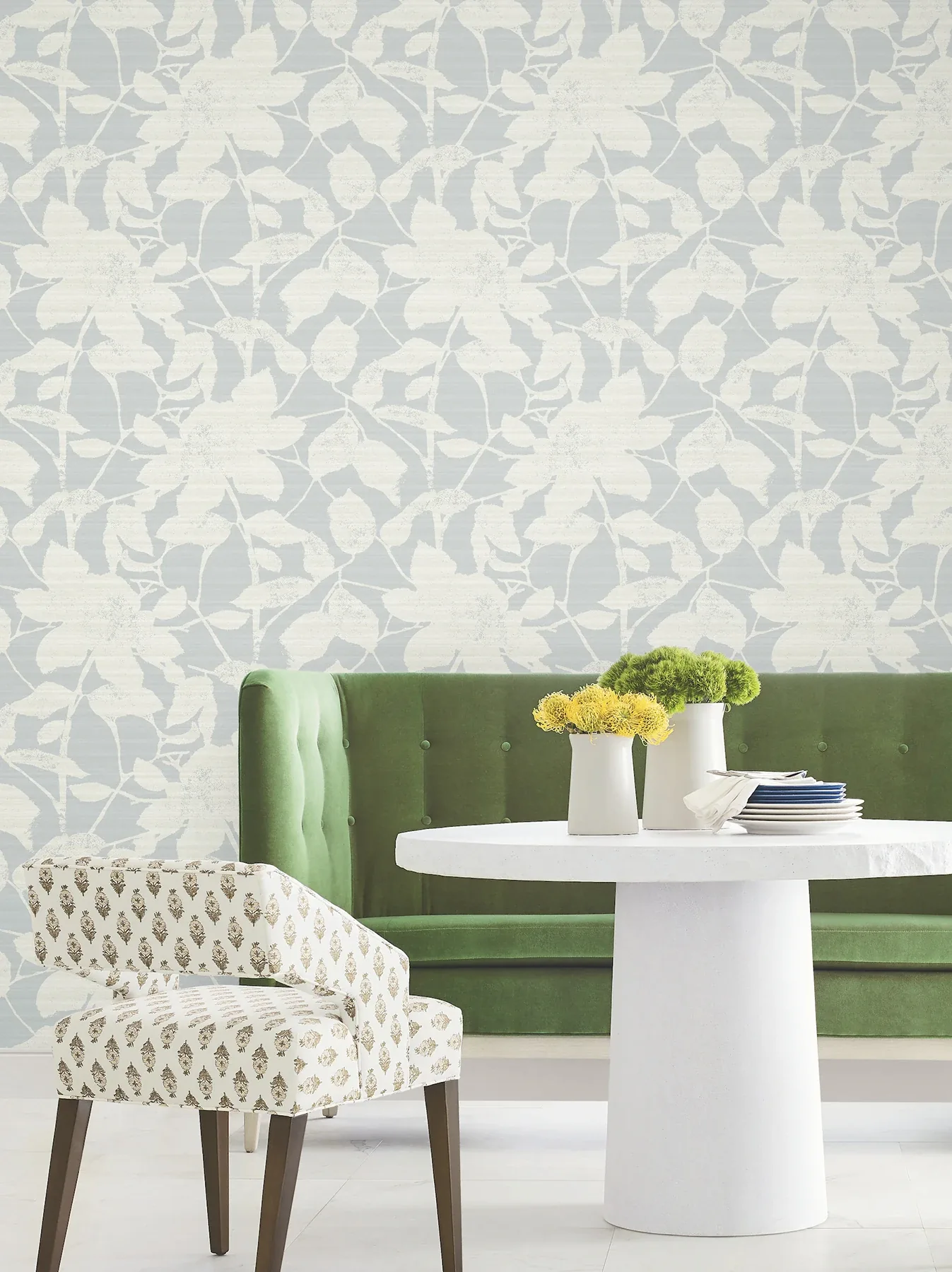 York Designer Series Solange Light Blue Botanical Wallpaper | Wallpaper Twins York Designer Series Solange Light Blue Botanical Wallpaper - SKU LL3217