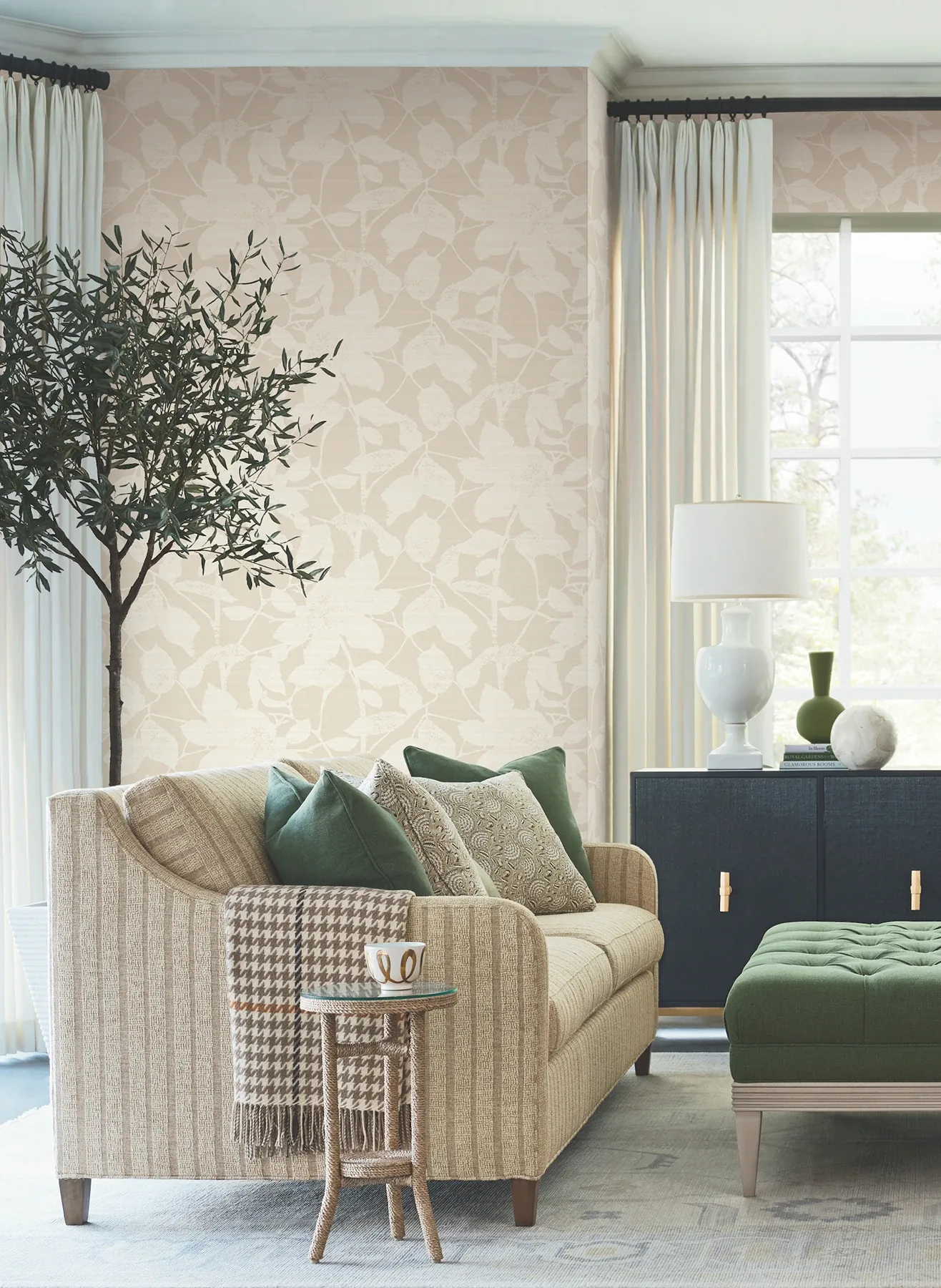 York Designer Series Solange Neutral Botanical Wallpaper | Wallpaper Twins York Designer Series Solange Neutral Botanical Wallpaper - SKU LL3211