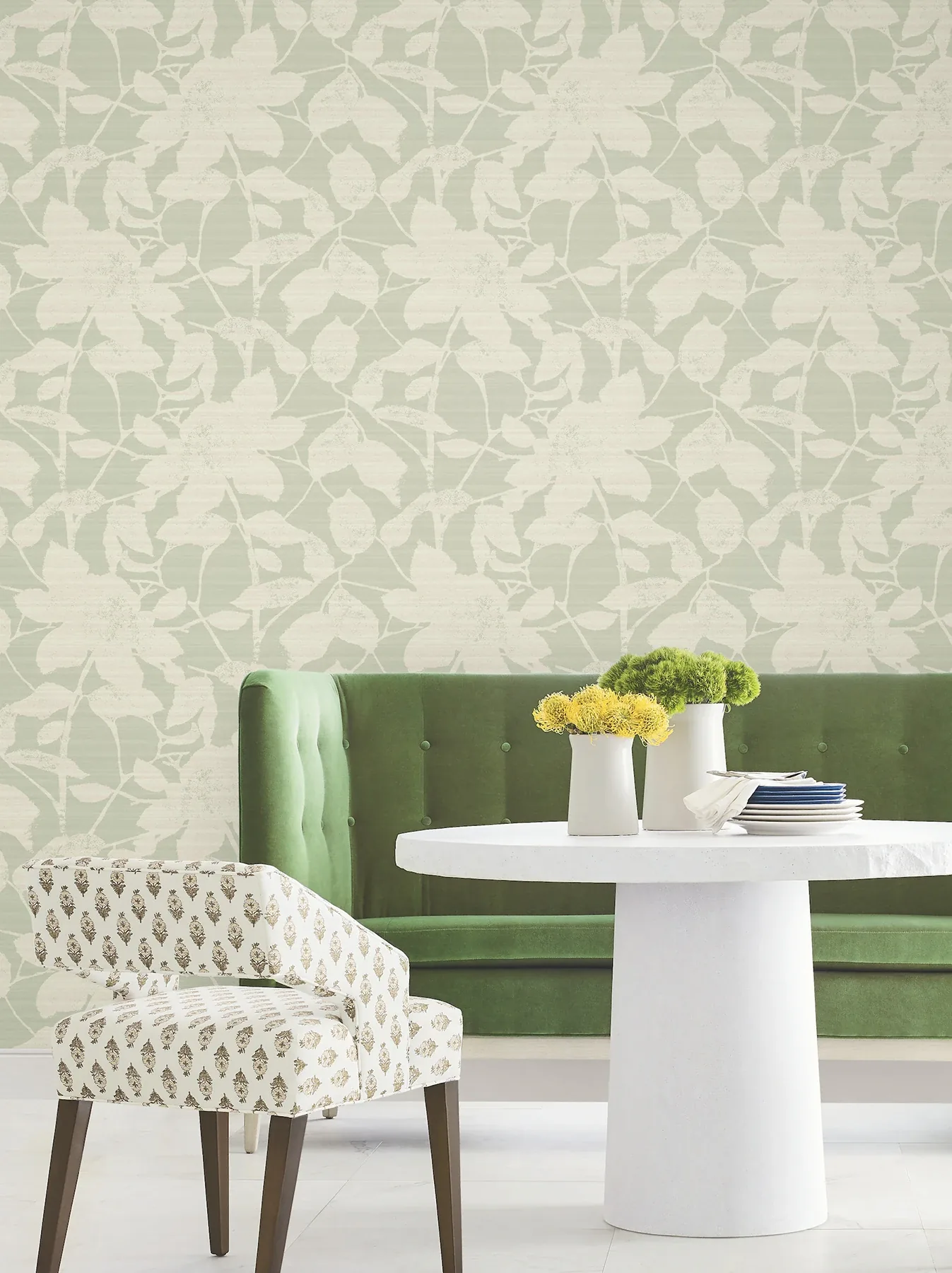 York Designer Series Solange Sage Botanical Wallpaper | Wallpaper Twins York Designer Series Solange Sage Botanical Wallpaper - SKU LL3216
