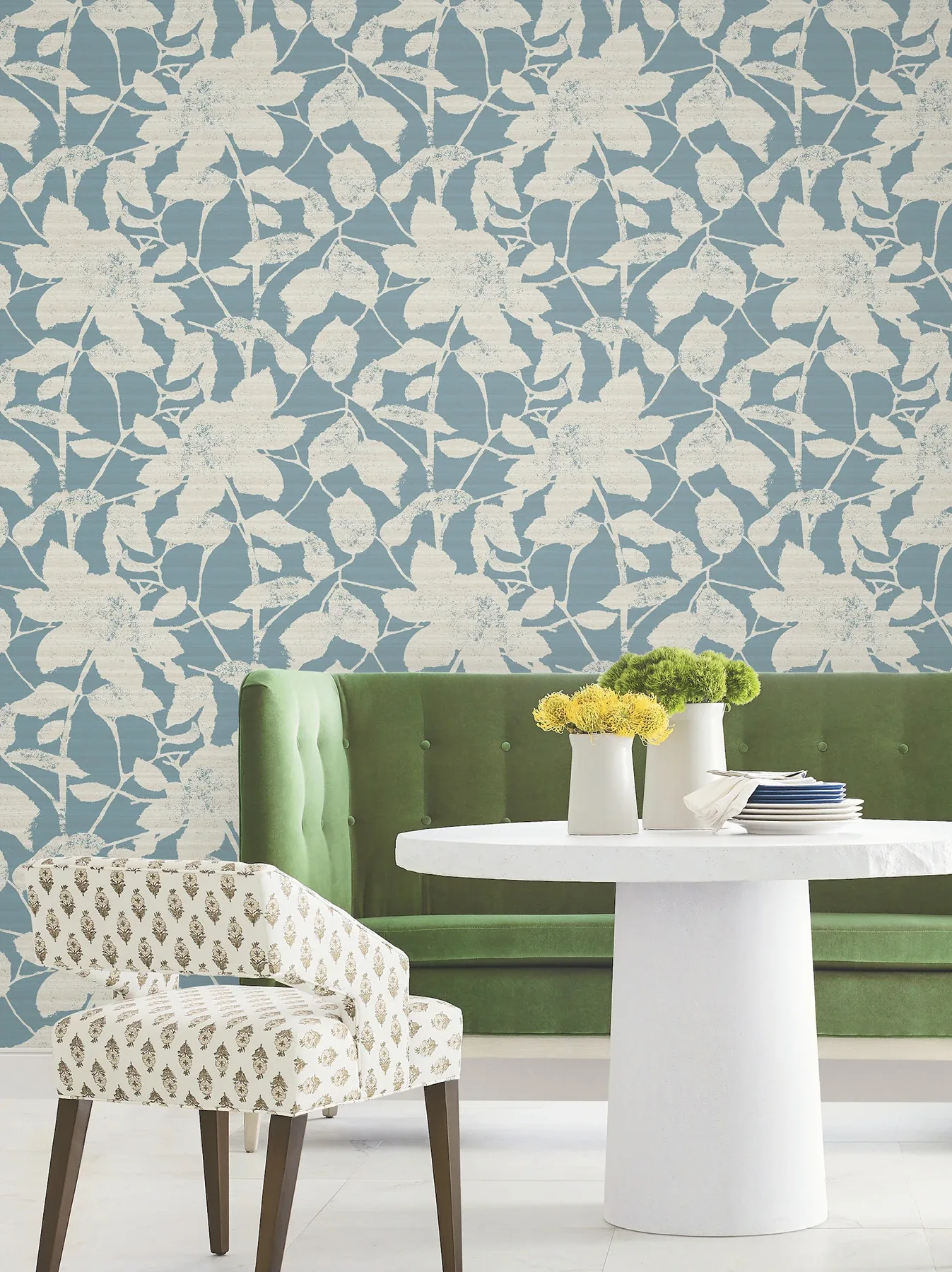 York Designer Series Solange Teal Botanical Wallpaper - SKU LL3214