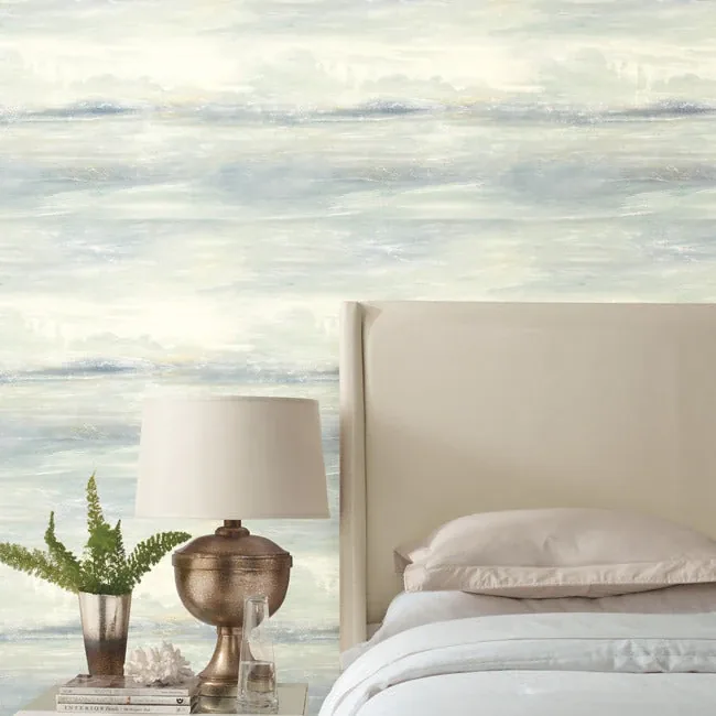 York Designer Series Soothing Mists Scenic Blue Oasis Wallpaper | Wallpaper Twins York Designer Series Soothing Mists Scenic Blue Oasis Wallpaper - SKU EV3988