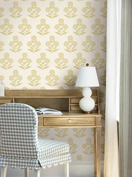York Designer Series Souci Butter Marigolds Wallpaper | Wallpaper Twins York Designer Series Souci Butter Marigolds Wallpaper - SKU VP1432