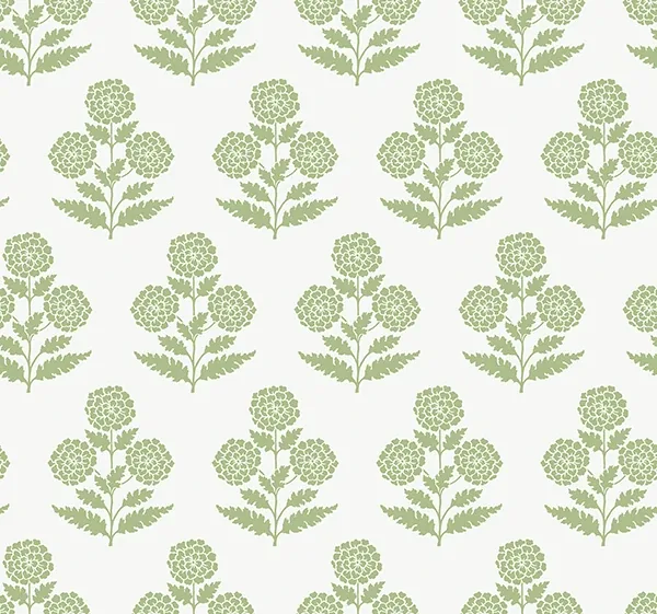 VP1436 | Souci Green Marigolds Wallpaper