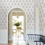York Designer Series Souci Grey Marigolds Wallpaper - SKU VP1435