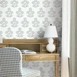 York Designer Series Souci Light Blue Marigolds Wallpaper - SKU VP1431