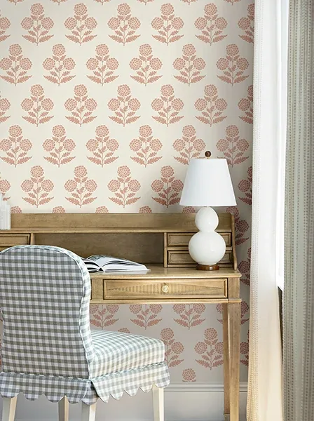 York Designer Series Souci Rose Marigolds Wallpaper - SKU VP1434