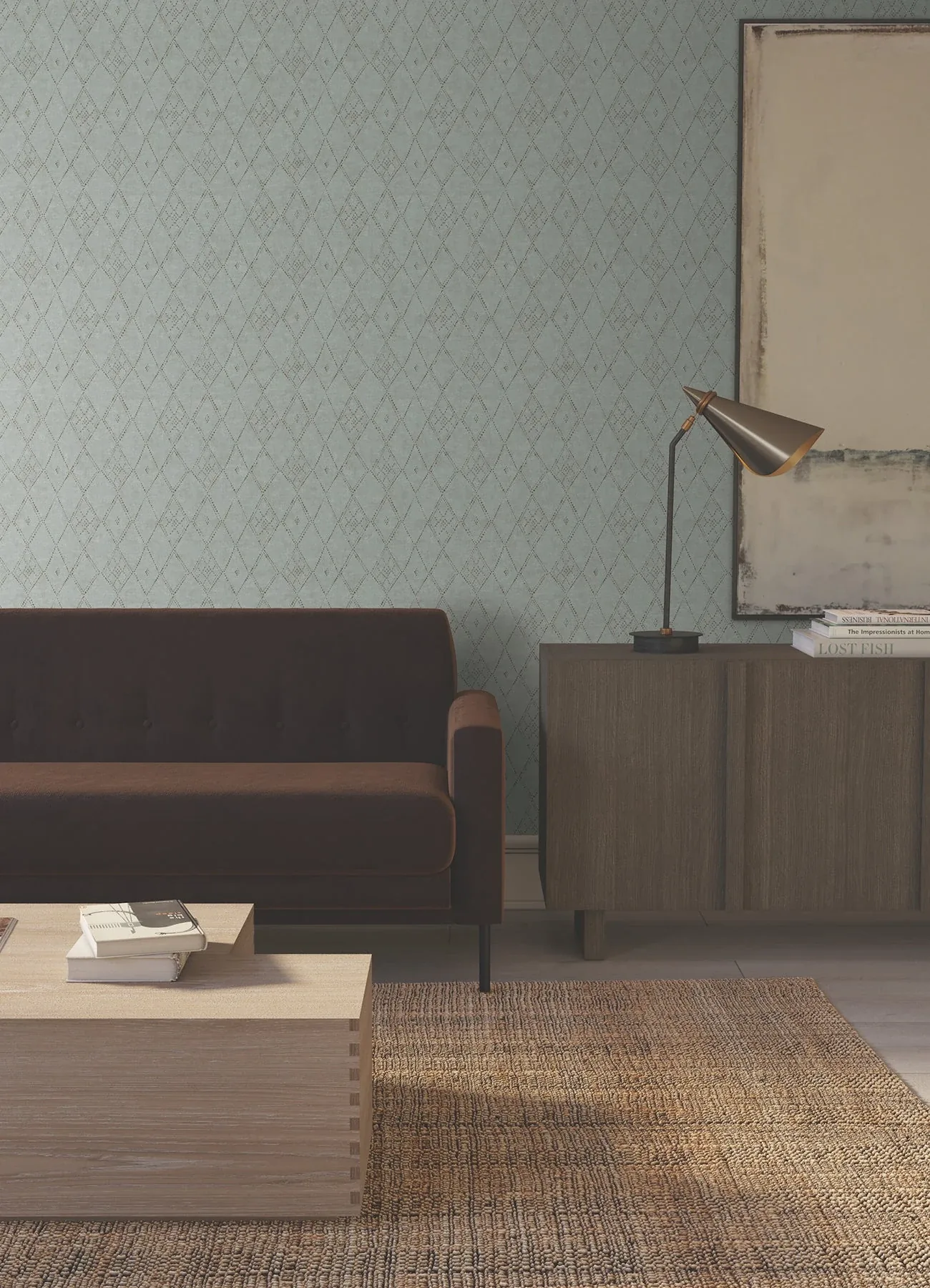 York Designer Series Souk Diamonds Sage Wallpaper - SKU LM5313