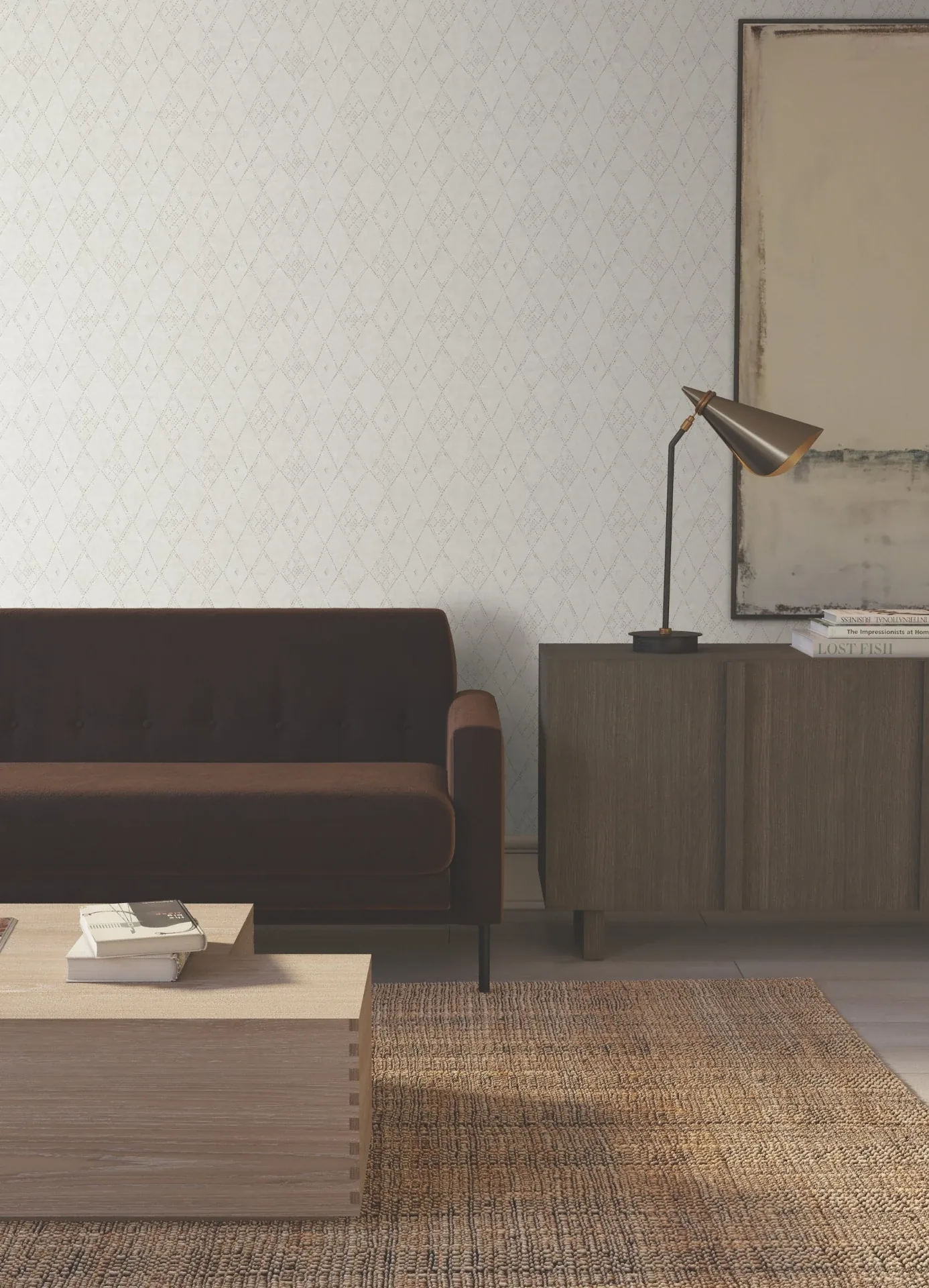 York Designer Series Souk Diamonds Smoke Wallpaper - SKU LM5312