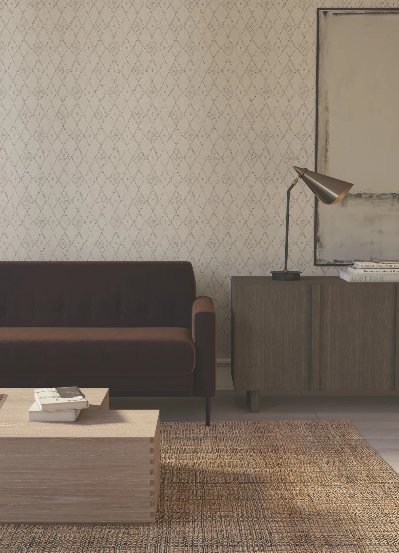 York Designer Series Souk Diamonds Taupe Wallpaper - SKU LM5311
