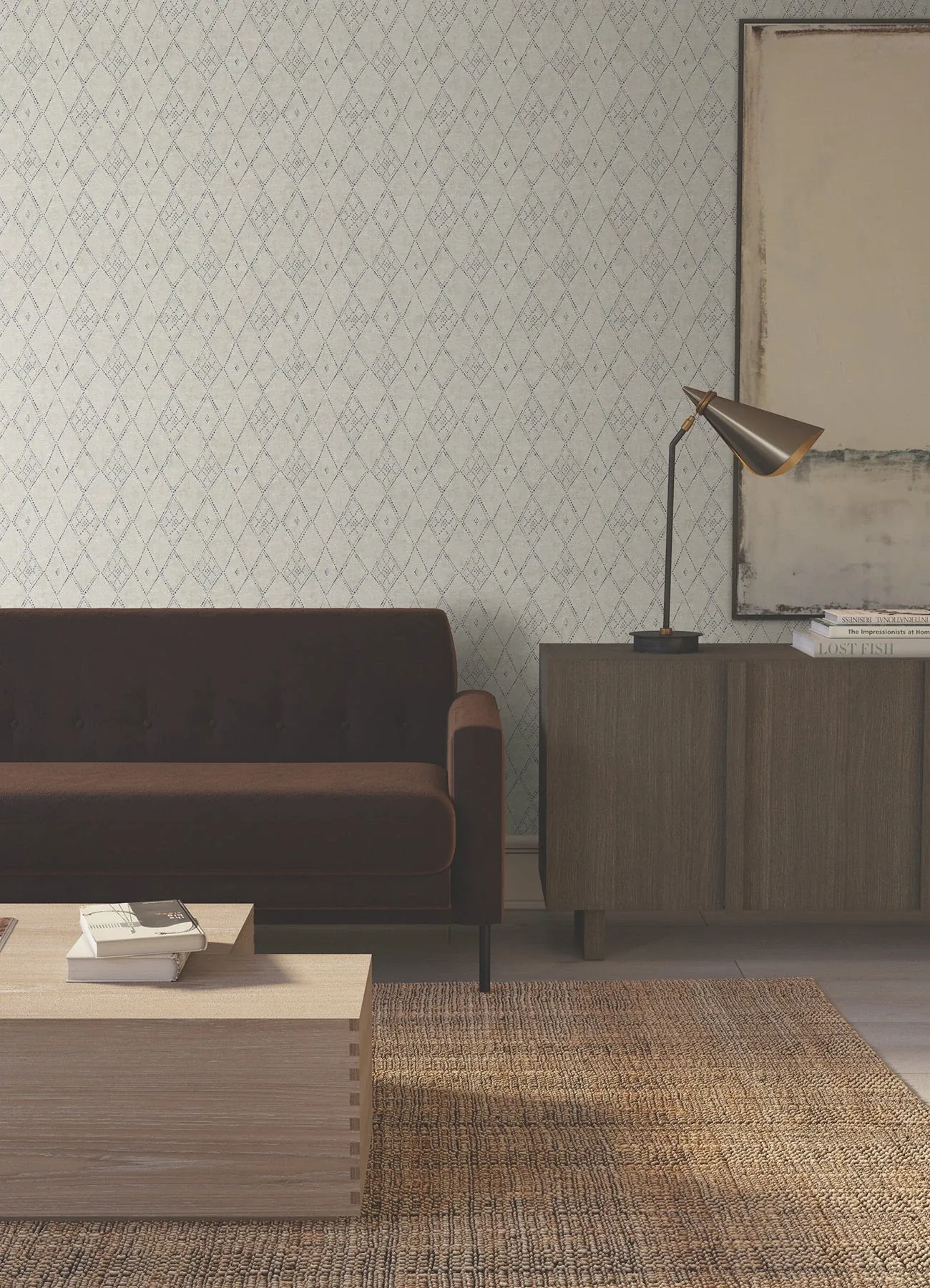 York Designer Series Souk Diamonds Taupe Wallpaper - SKU LM5314