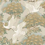 York Designer Series Sprig & Heron Beige Wallpaper | Wallpaper Twins York Designer Series Sprig & Heron Beige Wallpaper - SKU ZA8009