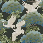 York Designer Series Sprig & Heron Black Wallpaper | Wallpaper Twins York Designer Series Sprig & Heron Black Wallpaper - SKU AF6593