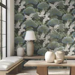 York Designer Series Sprig & Heron Black Wallpaper | Wallpaper Twins York Designer Series Sprig & Heron Black Wallpaper - SKU AF6593