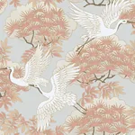 York Designer Series Sprig & Heron Coral Wallpaper - SKU AF6590