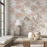 York Designer Series Sprig & Heron Coral Wallpaper - SKU AF6590