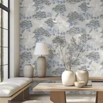 York Designer Series Sprig & Heron Light Blue Wallpaper | Wallpaper Twins York Designer Series Sprig & Heron Light Blue Wallpaper - SKU AF6591