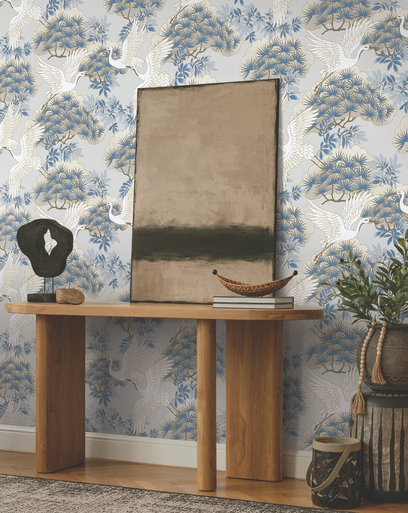 York Designer Series Sprig & Heron Light Blue Wallpaper | Wallpaper Twins York Designer Series Sprig & Heron Light Blue Wallpaper - SKU AF6591