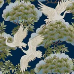 York Designer Series Sprig & Heron Navy Wallpaper | Wallpaper Twins York Designer Series Sprig & Heron Navy Wallpaper - SKU ZA8007