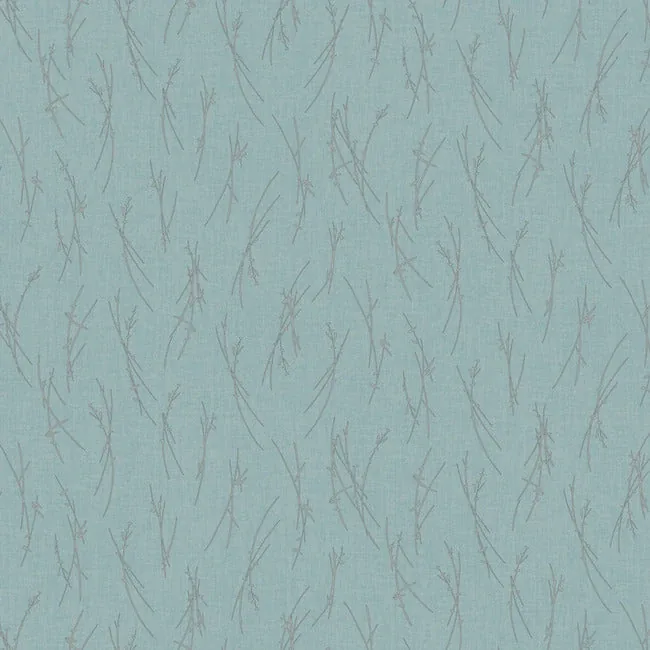 MD7193 | Sprigs Smokey Blue & Silver Wallpaper