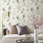York Designer Series Spring Whispers Charcoal Wallpaper - SKU DF3342