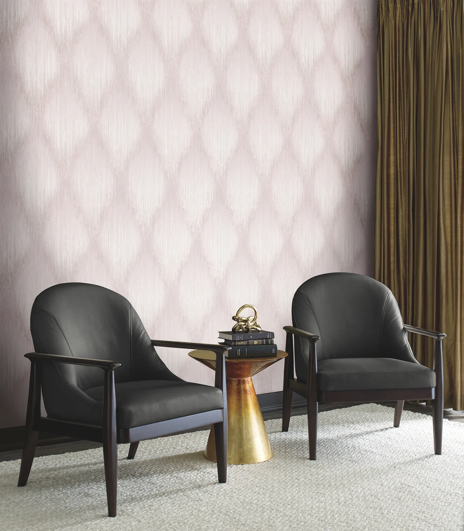 York Designer Series Starfall Mauve Metallic Ikat Wallpaper - SKU MA35802