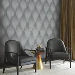 York Designer Series Starfall Pewter Metallic Ikat Wallpaper - SKU MA35804