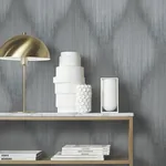 York Designer Series Starfall Pewter Metallic Ikat Wallpaper - SKU MA35804