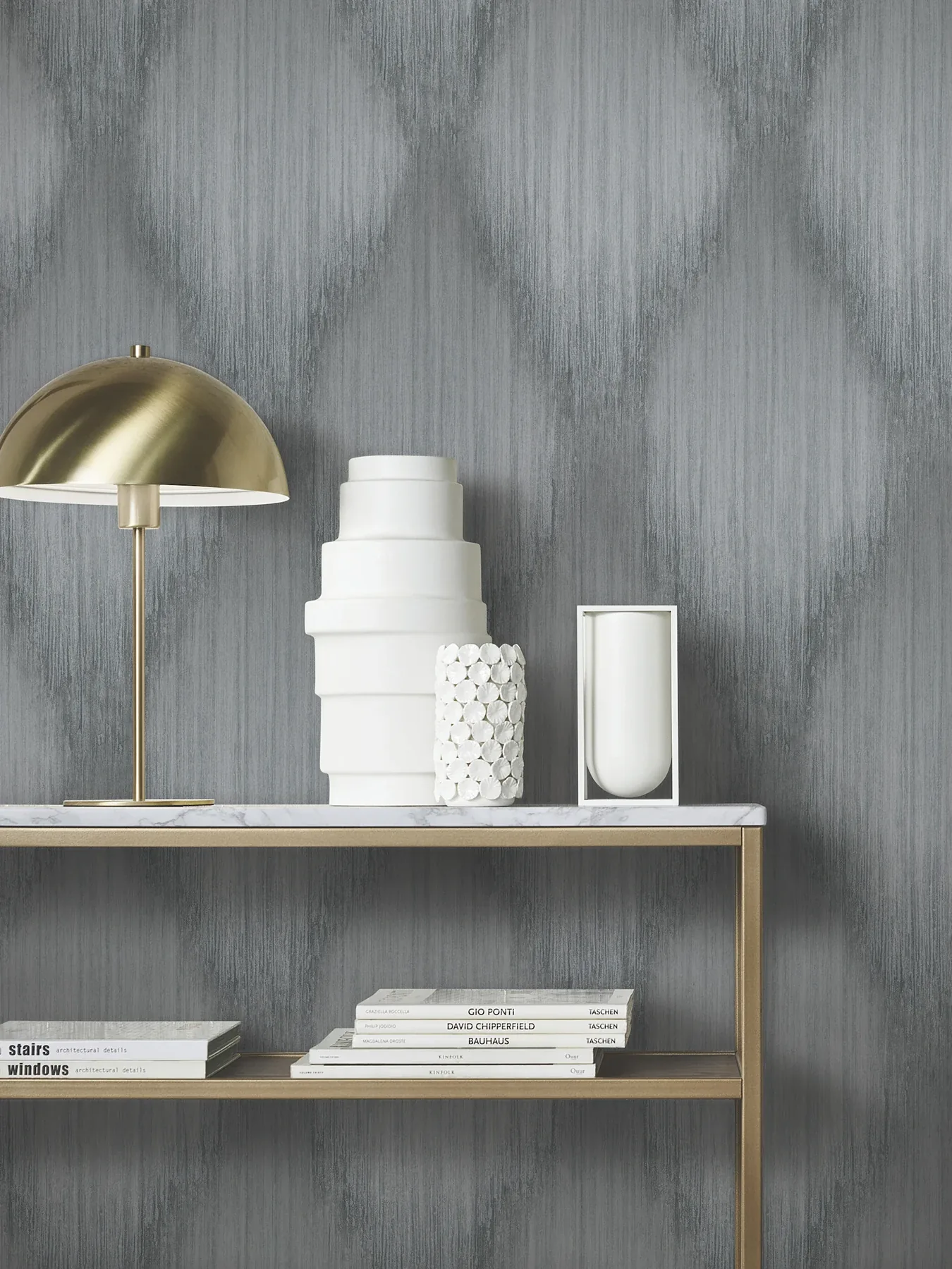 York Designer Series Starfall Pewter Metallic Ikat Wallpaper - SKU MA35804