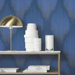 York Designer Series Starfall Sapphire Metallic Ikat Wallpaper - SKU MA35808