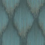 York Designer Series Starfall Teal Metallic Ikat Wallpaper - SKU MA35806