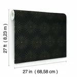 York Designer Series Starlight Black & Gold Wallpaper - SKU BO6696