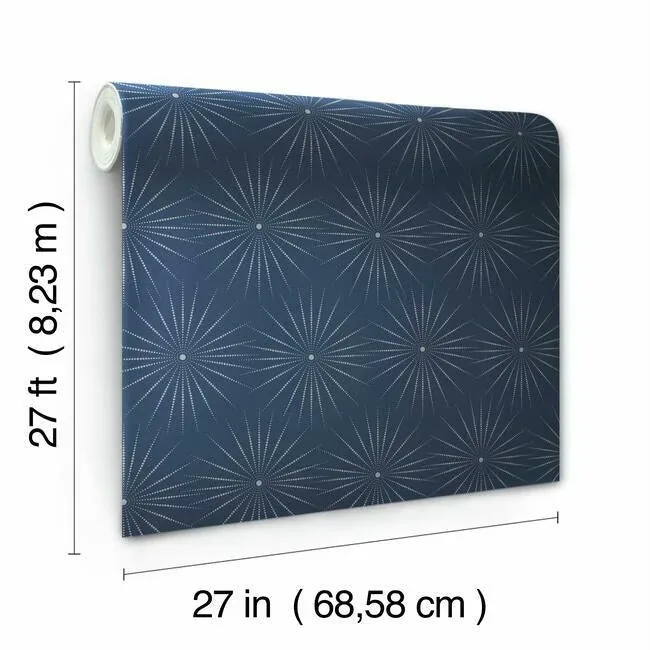 York Designer Series Starlight Blue & Silver Wallpaper | Wallpaper Twins York Designer Series Starlight Blue & Silver Wallpaper - SKU BO6695