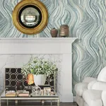 York Designer Series Streaming Cheetah Blue Wallpaper - SKU HO2173