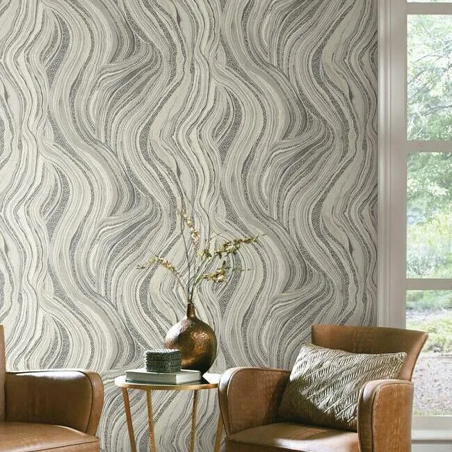 York Designer Series Streaming Cheetah Grey Wallpaper - SKU HO2172