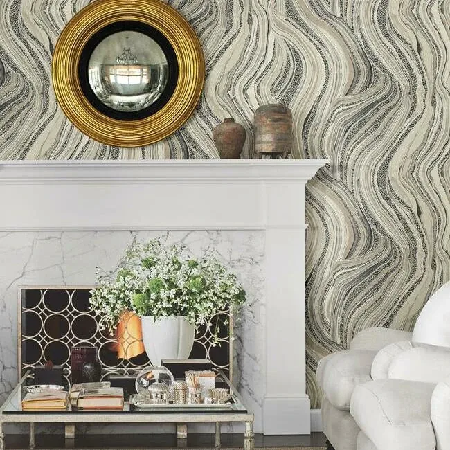 York Designer Series Streaming Cheetah Linen Wallpaper - SKU HO2171