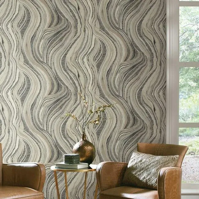 York Designer Series Streaming Cheetah Linen Wallpaper - SKU HO2171