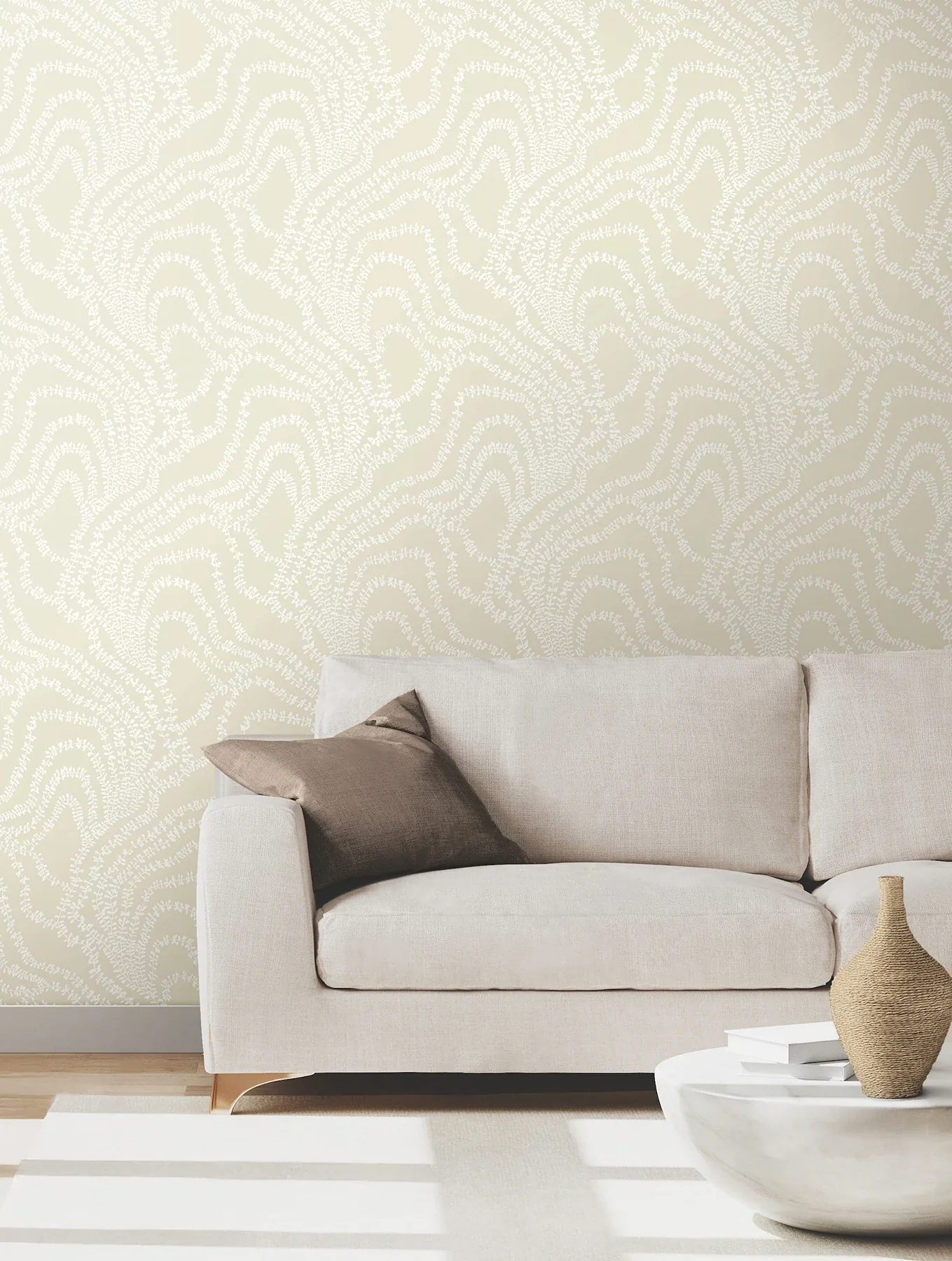 York Designer Series String of Pearls Beige Vine Wallpaper - SKU VR1518