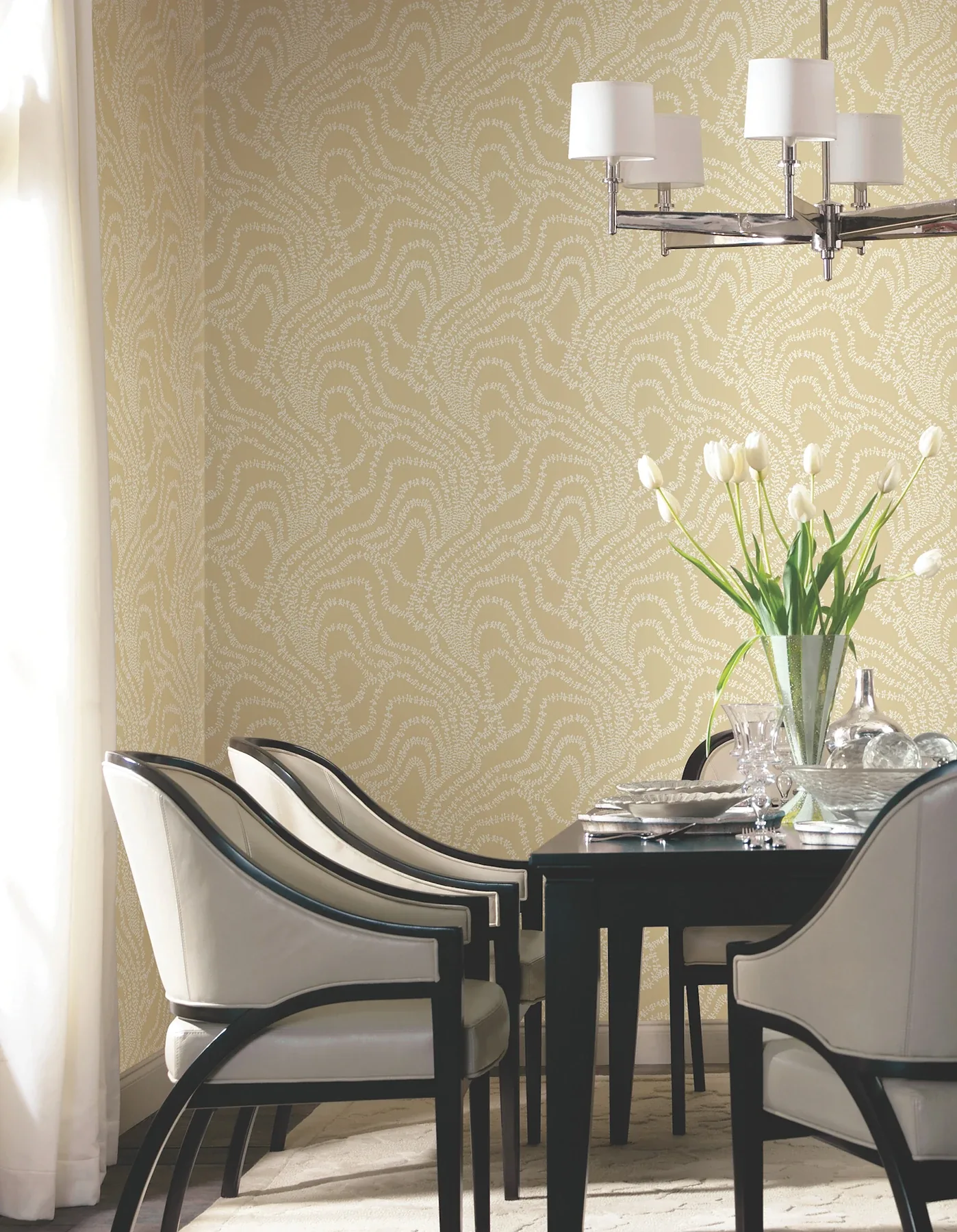 York Designer Series String of Pearls Butter Vine Wallpaper - SKU VR1515
