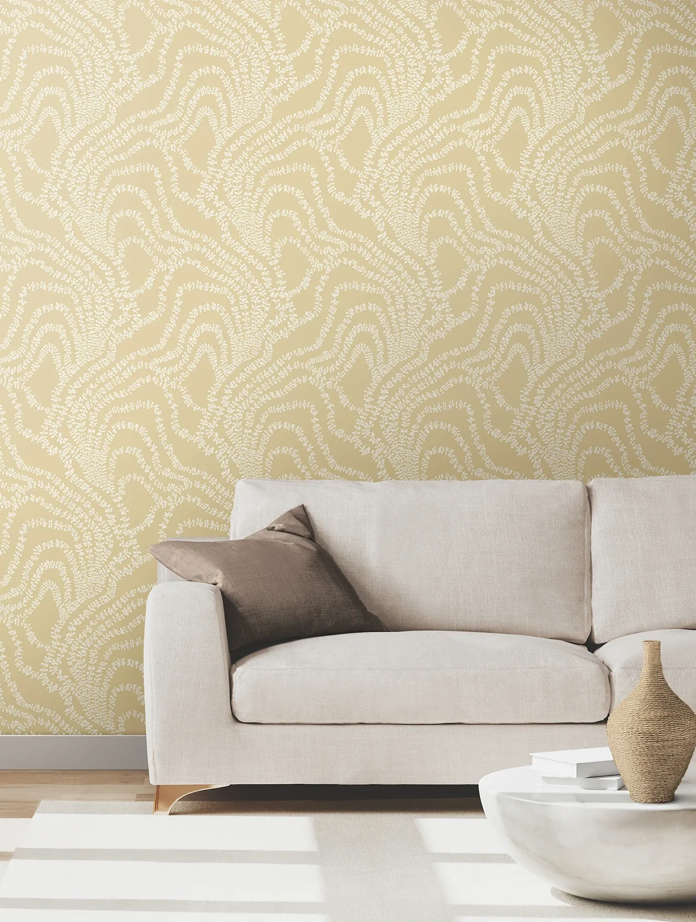 York Designer Series String of Pearls Butter Vine Wallpaper - SKU VR1515