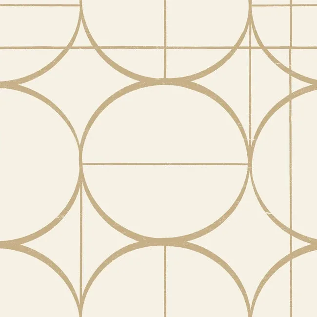 MD7202 | Sun Circles Cream & Gold Wallpaper