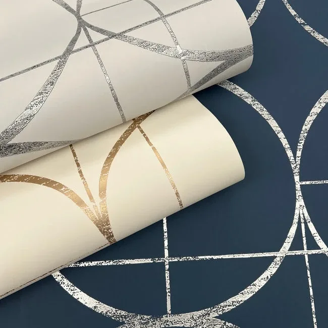 York Designer Series Sun Circles Cream & Gold Wallpaper - SKU MD7202